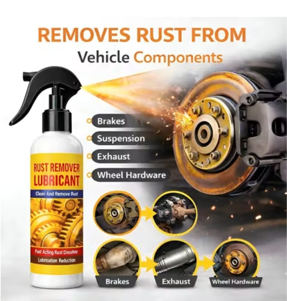 RUST REMOVER Spray for CAR & BIKE , Multi-Purpose Rust Cleaner Spray for Metal Surface, Instant Rust-Off & Protect Formula......🔥 BUY 1 GET 1 FREE! 🔥