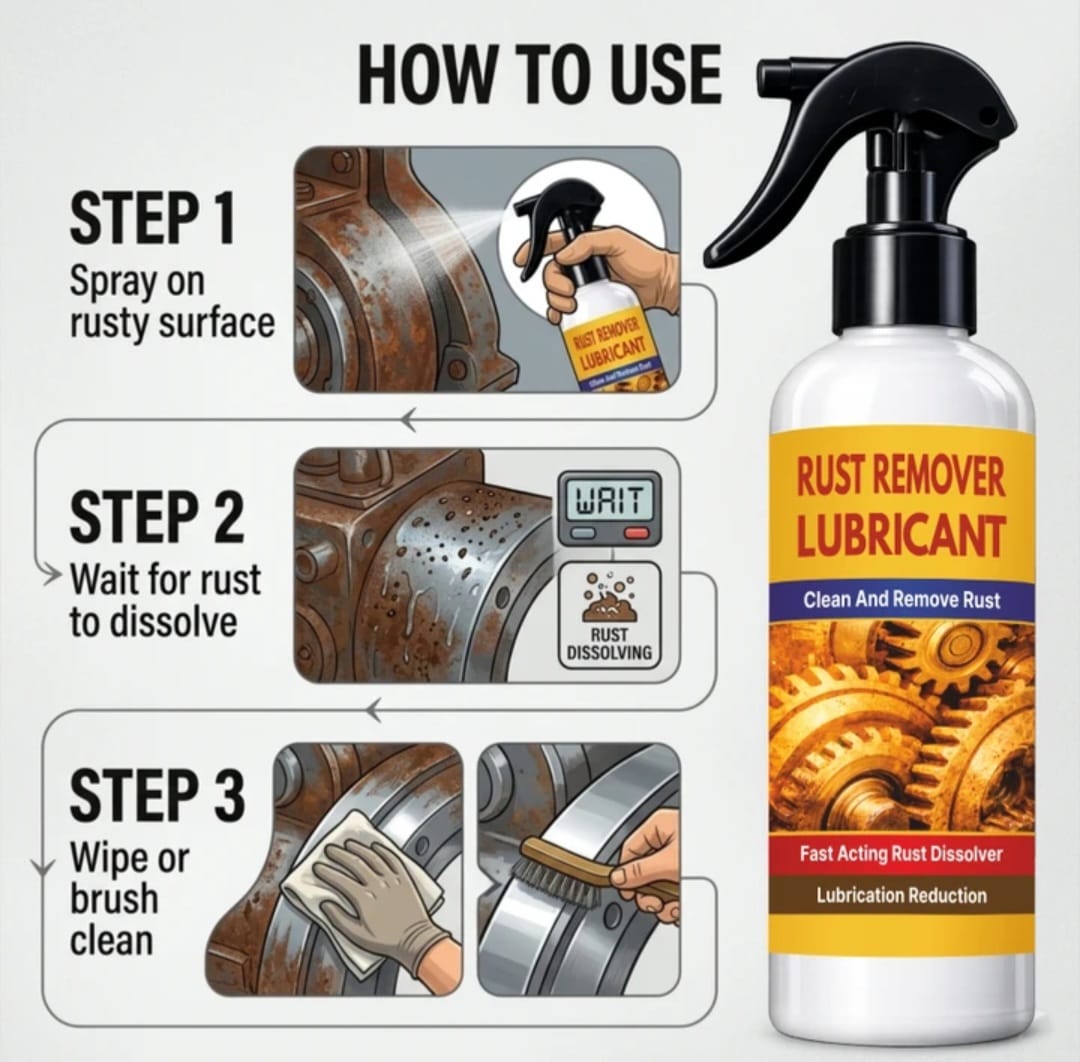 RUST REMOVER Spray for CAR & BIKE , Multi-Purpose Rust Cleaner Spray for Metal Surface, Instant Rust-Off & Protect Formula......🔥 BUY 1 GET 1 FREE! 🔥